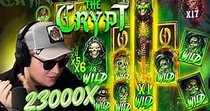 CRAZY 23000X WIN On THE CRYPT SLOT!! (RECORD)