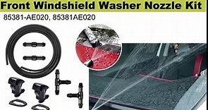 85381-AE020 Windshield Washer Nozzles Kit Compatible with Toyota Sienna Corolla Solara Tundra with 2 Meters Fluid Hose Connectors Gasket