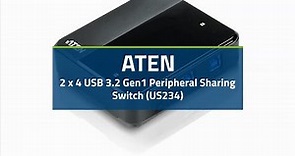 ATEN 2 x 4 USB 3.2 Gen1 Peripheral Sharing Switch (US234)