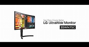 LG UltraWide™ | 35WN75C - The Curved UltraWide QHD (3440x1440) HDR Monitor with USB-C | LG