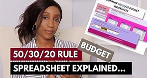 50 30 20 Rule Spreadsheet - 50/30/20 Budget Explained