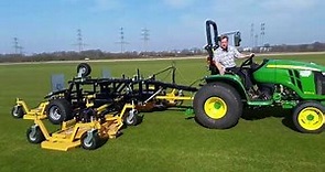 John Deere 3045R Compact Tractor Mowing With 15 Foot Finishing Mower !!!