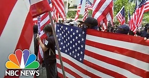 Hong Kong Protesters Sing Sing Star Spangled Banner During Demonstrations | NBC News