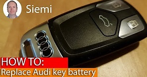 Remote control key: Replace key battery - Audi A4 B9, A5, Q5, Q7 TT (CR2032 battery)