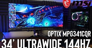 MSI 34inch 144hz Ultrawide Monitor Unboxing & Overview! (OPTIX MPG341CQR)