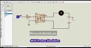 4N25 Phototransistor Optocoupler IC Proteus Simulation