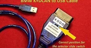 BMW K+DCAN to USB cable - Correct position for selector slide switch?