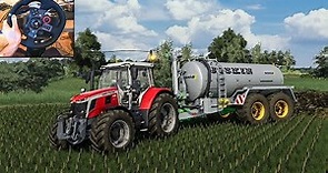 NEW Massey Ferguson 6S for DEMO - Farming Simulator 19 | Logitech g29 gameplay