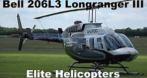 Bell 206L3 Longranger III engine start, takeoff and landing at North Weald Airfield G-LVDC