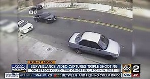 Surveillance video: triple shooting in West Baltimore