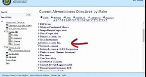 How to look up an Airworthiness Directive AD