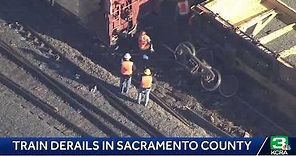 A Union Pacific train derailed in Sacramento County near the Roseville train yard, officials say.