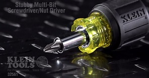 Klein Tools Stubby Multi-Bit Screwdriver/Nut Driver- Cushion Grip Handle 32561