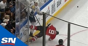 Taylor Hall Takes The Worst Of Hit Attempt On Jake McCabe