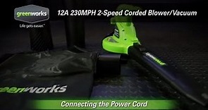Greenworks 2 Speed 230 MPH Corded Blower/Vacuum 24022