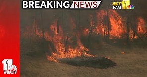 Breaking: Brush fire spreading in Baltimore County