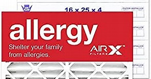 AIRx Filters 16x25x4 Air Filter MERV 11 Pleated HVAC AC Furnace Air Filter, Allergy 6-Pack, Made in the USA