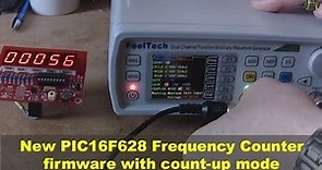 New PIC16F628A Frequency Counter Firmware with count-up mode