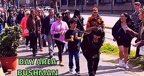 BUSHMAN PRANK: TOURIST CROWD SCREAMING TO THE HEAVENS! SAN FRANCISCO CA