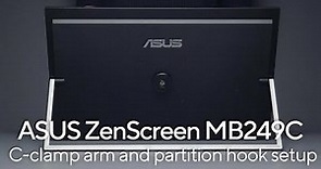 ASUS ZenScreen MB249C C-Clamp Arm and Partition Hook Setup | ASUS SUPPORT