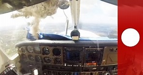 Dramatic collision: Bird slams into plane mid-air, smashes windshield